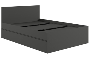 Мадера К1.4М Кровать 140х200 с ящиками с ЛДСП настилом Графит