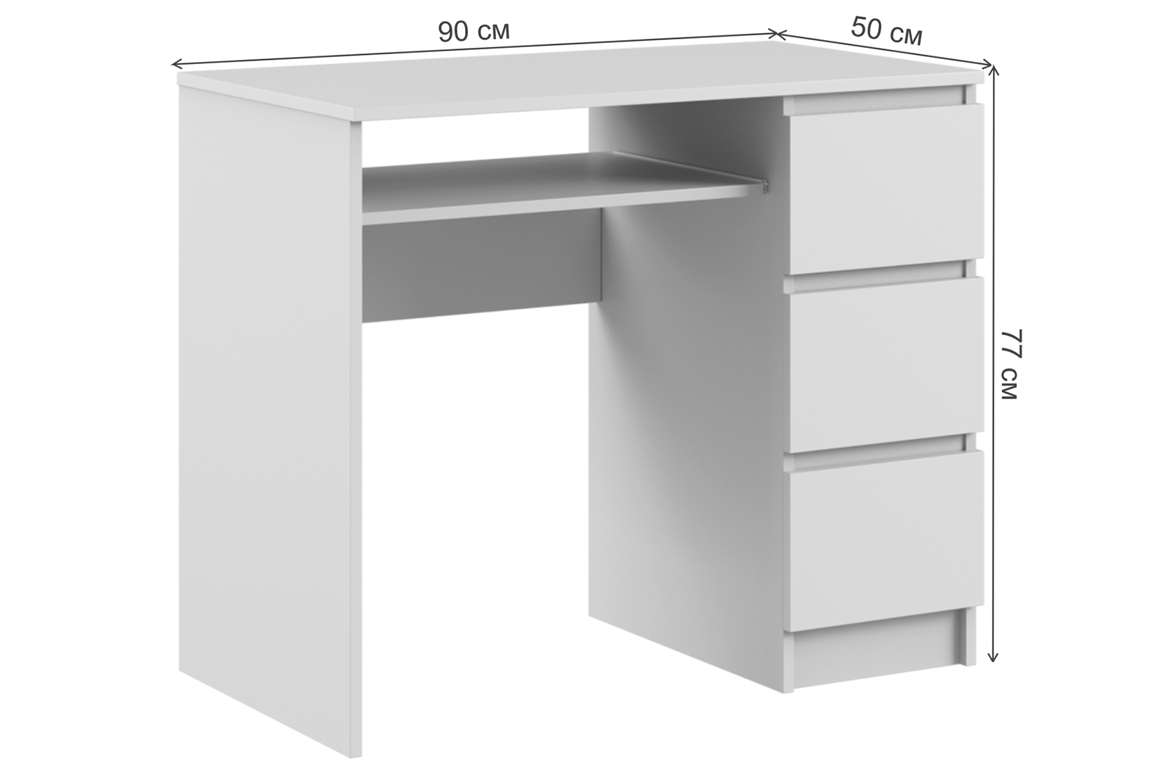 Мадера Стол письменный СМП 900 правый Белый