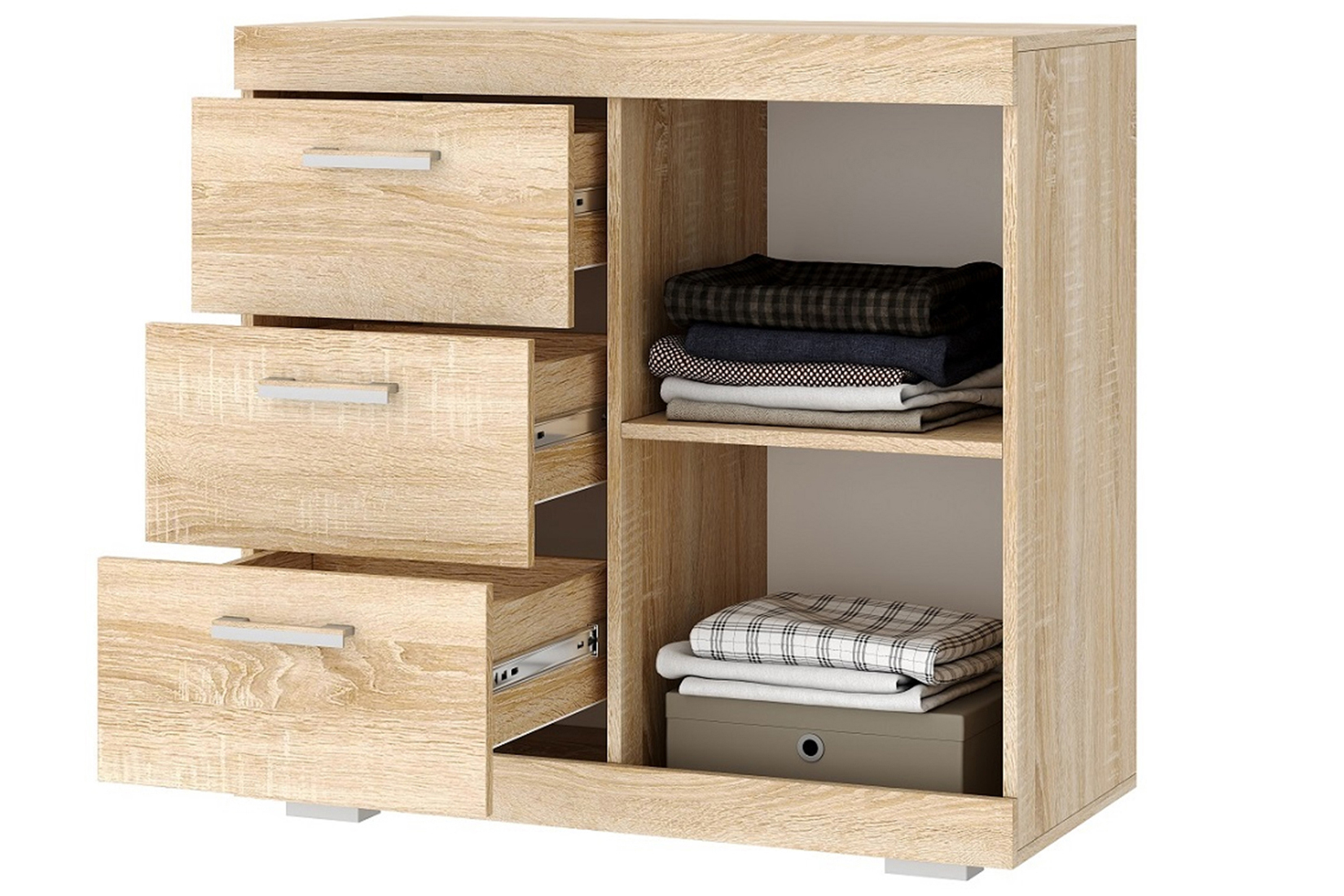 Соната КС-900 1Д Комод Дуб Сонома/Белый глянец