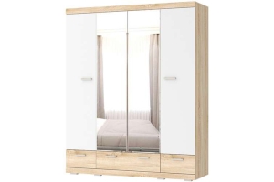 Соната ШСЗ-1800 Шкаф Дуб Сонома/Белый глянец