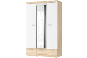 Соната ШСЗ-1350 Шкаф Дуб сонома/Белый глянец