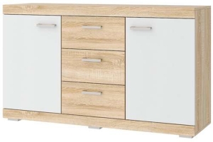 Соната КС-1500 Комод Дуб сонома/Белый глянец