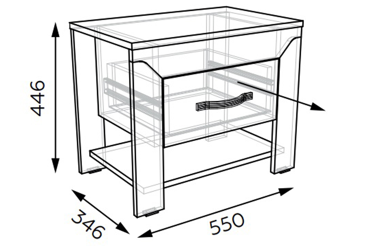 Лаура 2 Тумба прикроватная 