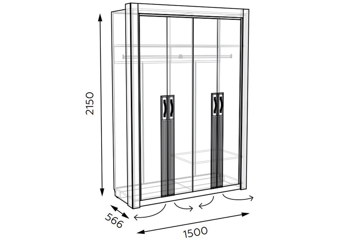 Лаура 8 Шкаф 4-дв.
