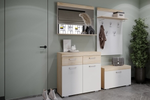 Соната Прихожая 2 Дуб Сонома/Белый глянец