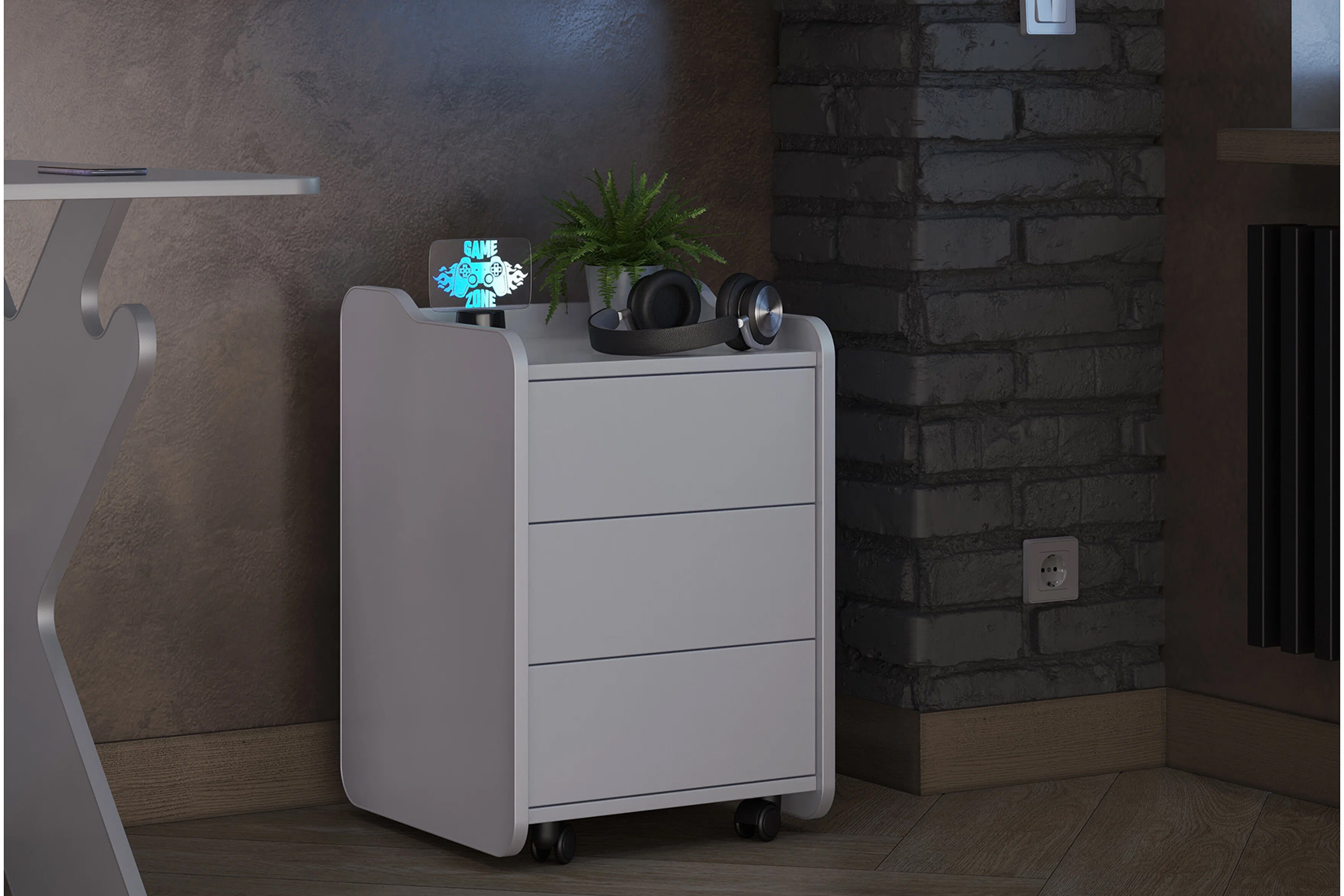 VMMGAME CASE 40 Lunar Тумба для игрового компьютерного стола Серебристый