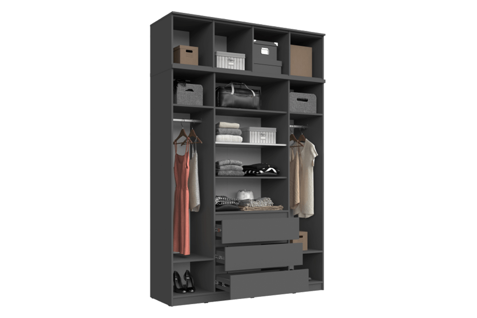 Челси Антресоль к шкафу 1600 Графит