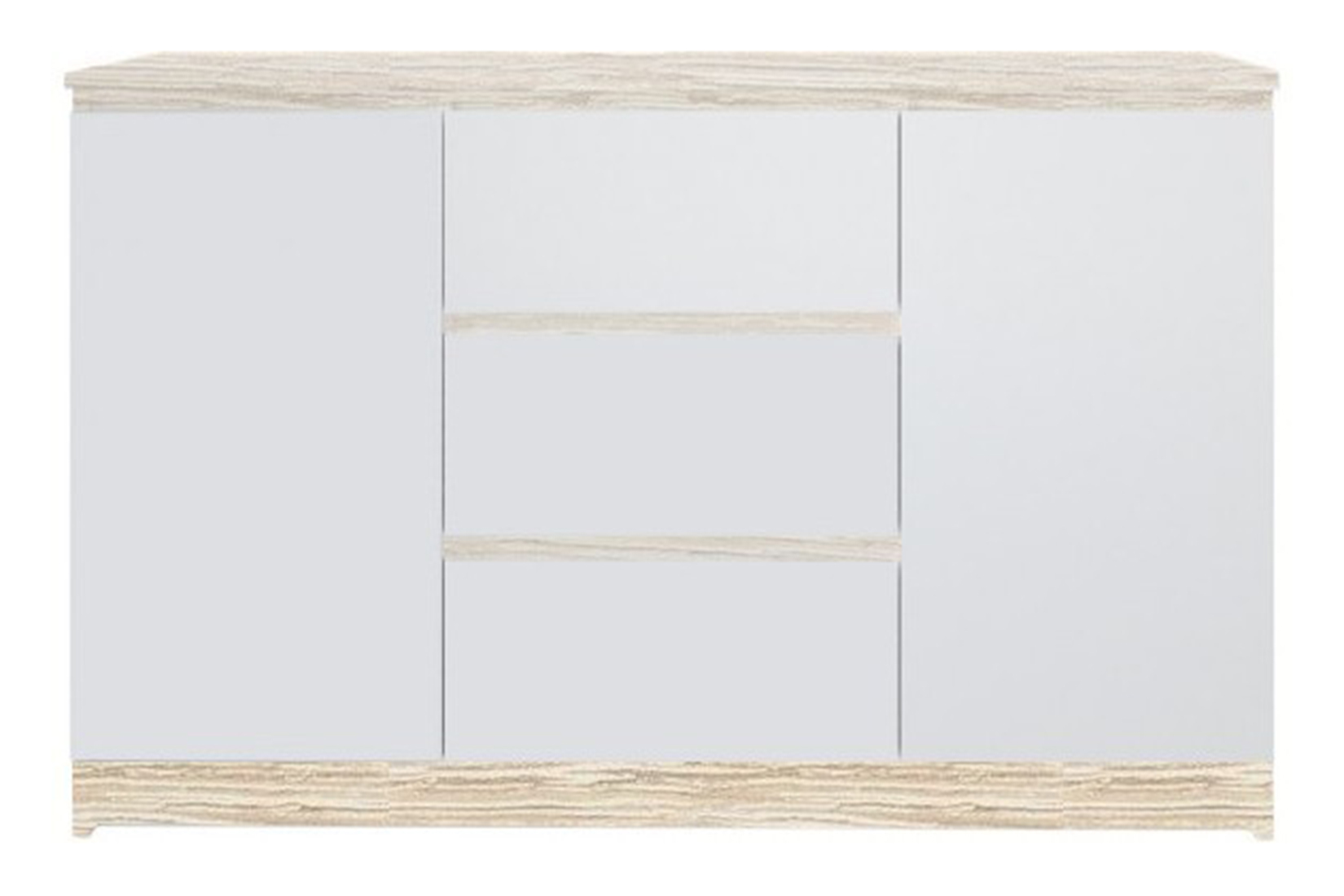 Челси Комод 1200 (2 двери 3 ящика) Дуб сонома/Белый глянец