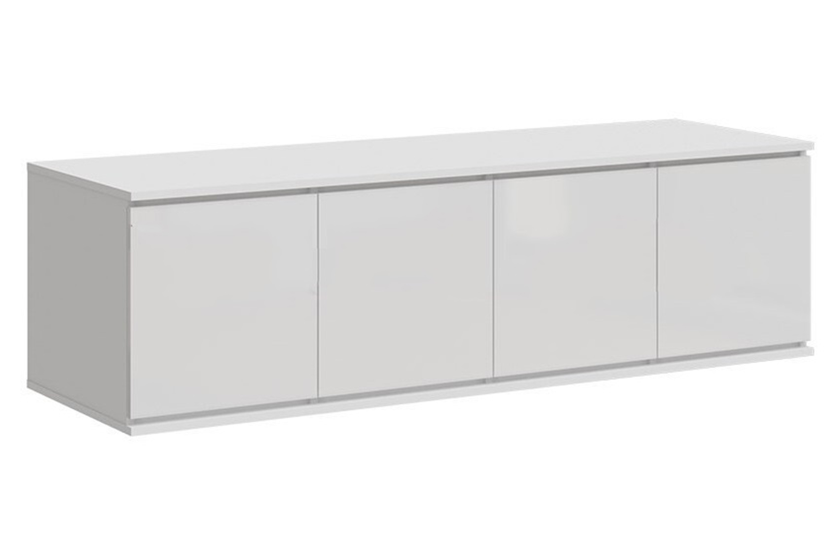 Челси Антресоль к шкафу 1600 Белый/Белый глянец