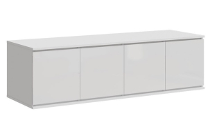 Челси Антресоль к шкафу 1600 Белый/Белый глянец