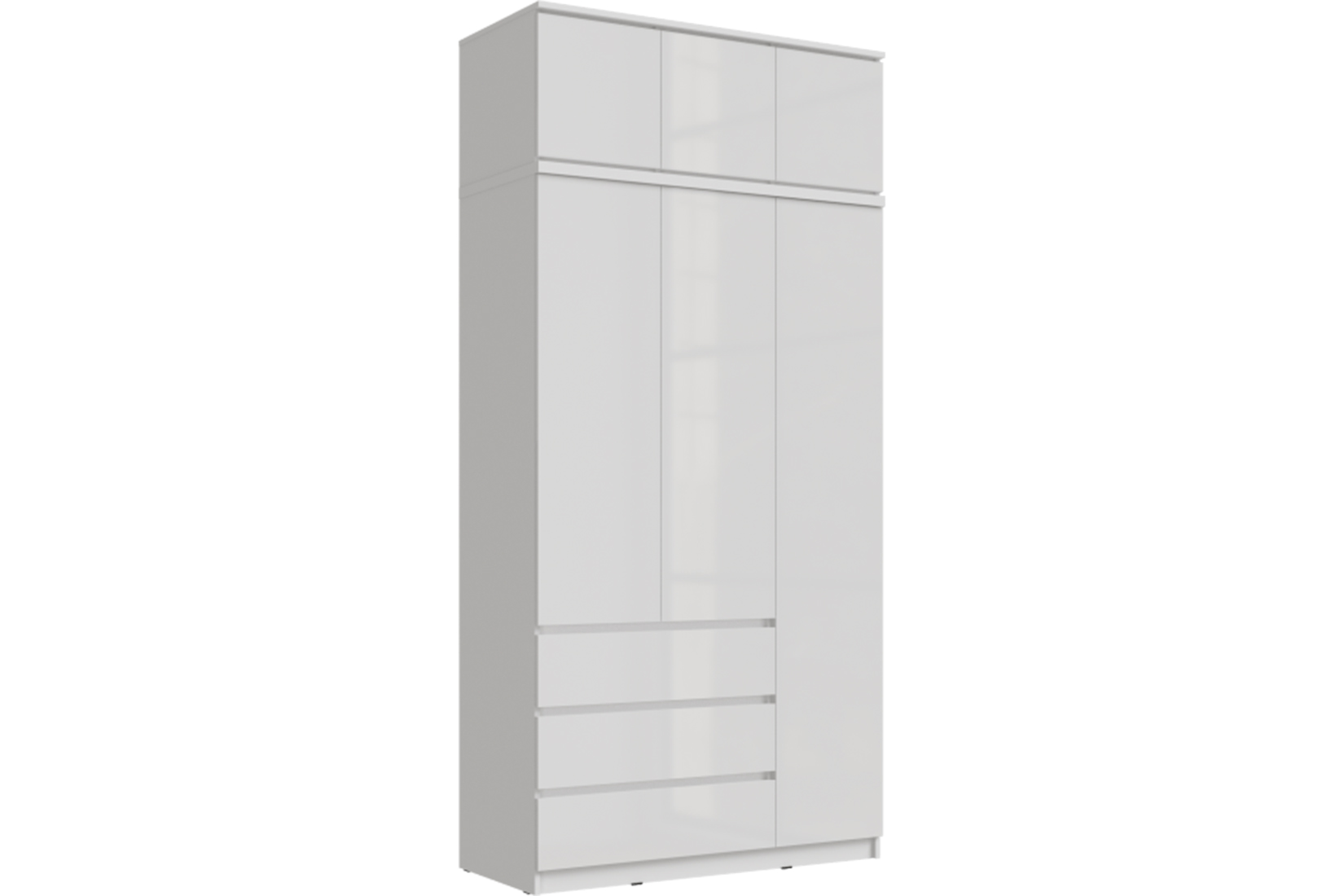 Челси Антресоль к шкафу 1200 Белый/Белый глянец