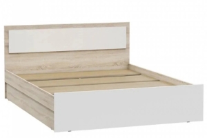 Мартина Кровать 120х200 с ЛДСП настилом Белый глянец/Дуб сонома