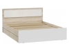 Мартина Кровать 160х200 с ЛДСП настилом Белый глянец/Дуб сонома