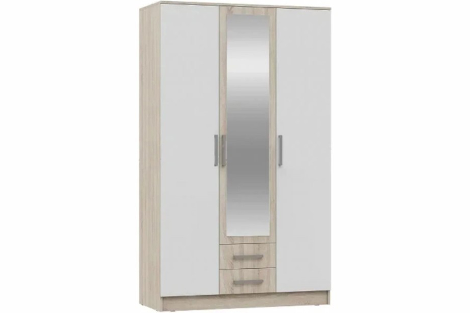 Мартина Шкаф для одежды 3-дв. Белый глянец/Дуб сонома