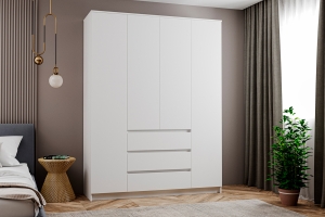 Челси Шкаф 1600 Белый/Белый глянец