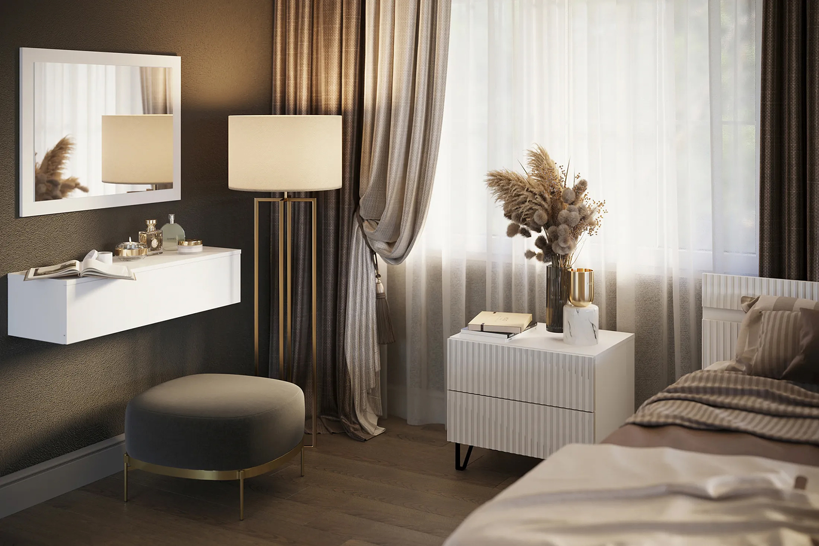 Челси Тумба подвесная Белый/Белый глянец