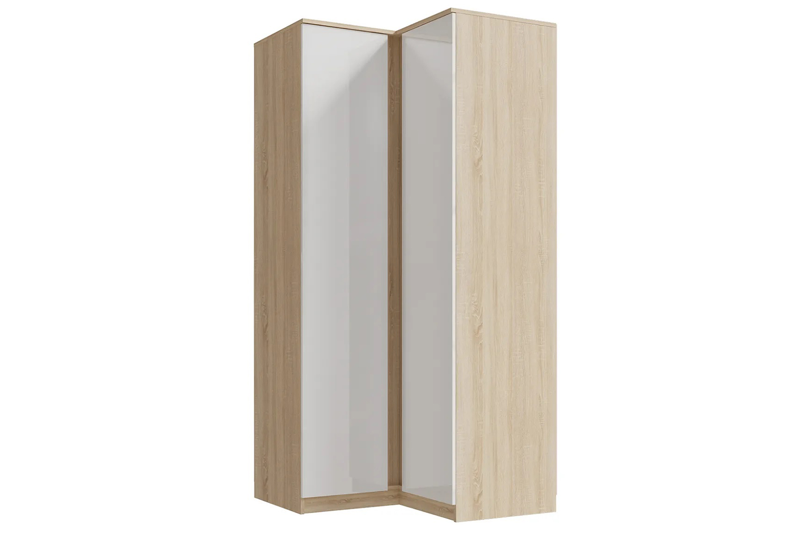 Челси Шкаф угловой прямой Дуб сонома/Белый глянец