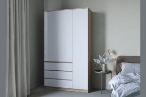 Челси Шкаф 1200 Дуб Сонома/Белый глянец