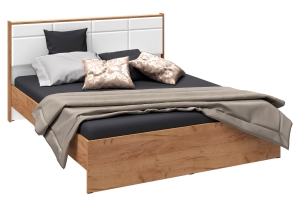 Соната Кровать 140 с ЛДСП настилом Дуб крафт золотой/Белый