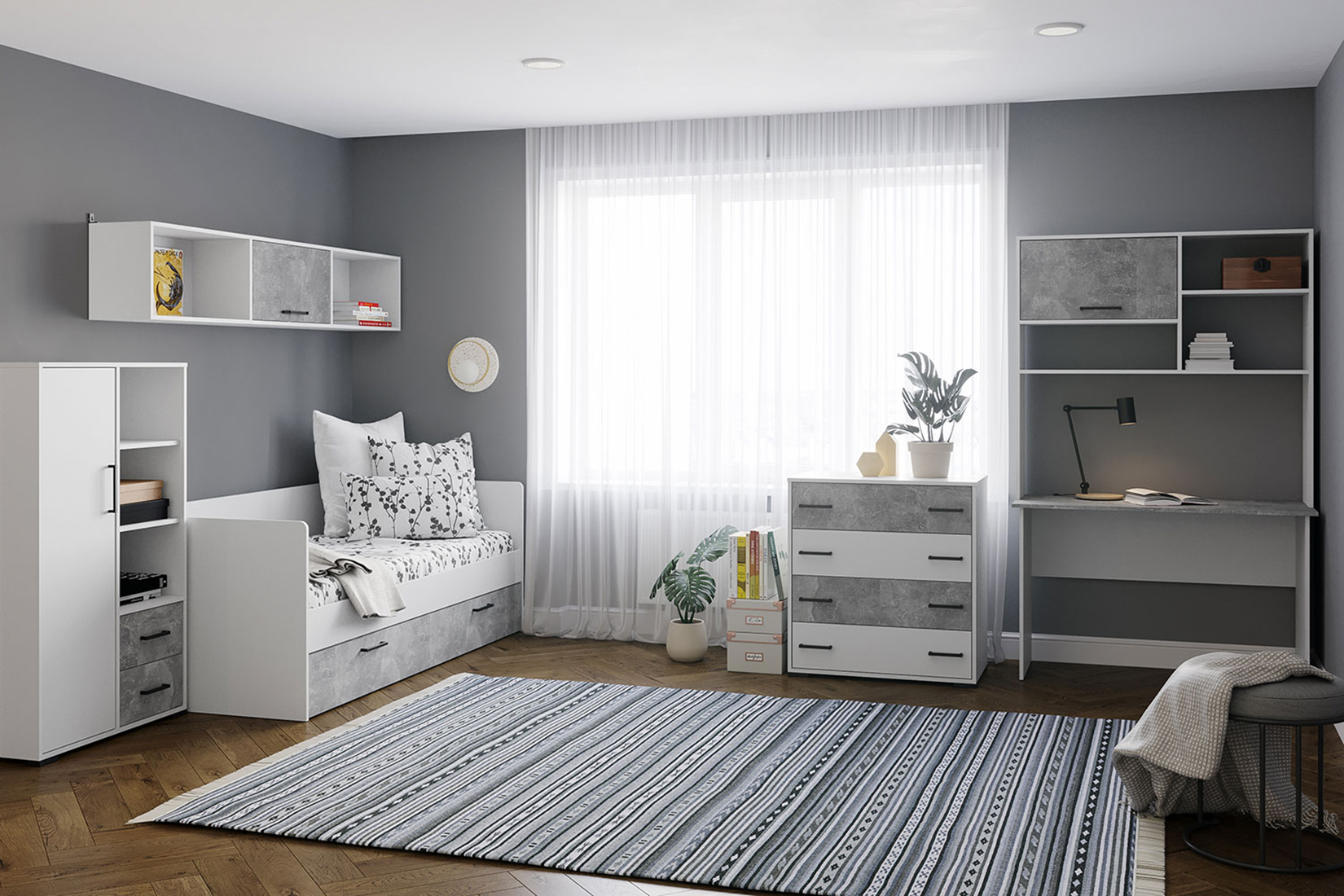 Лючия комод белый/ателье светлое