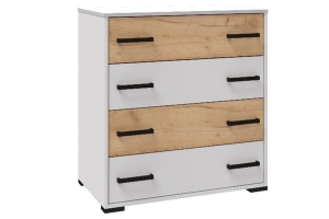 Лючия комод белый/дуб крафт золотой