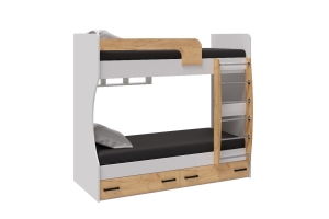 Лючия кровать двухъярусная белый/дуб крафт золотой