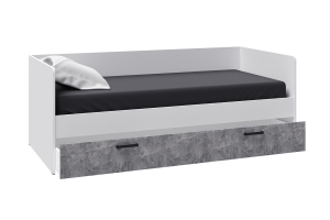 Лючия Кровать универсальная 90х200 с ЛДСП настилом белый/ателье светлое