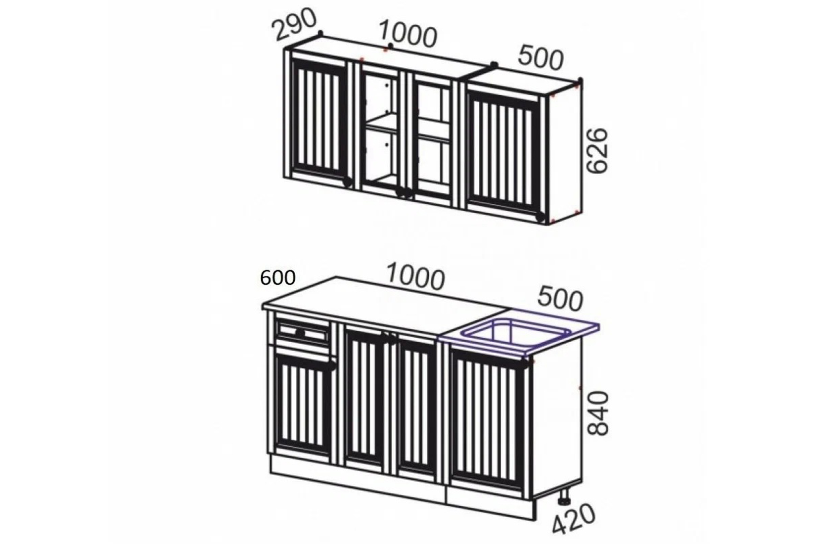 Хозяюшка кухня 1,5 Дуб Вотан