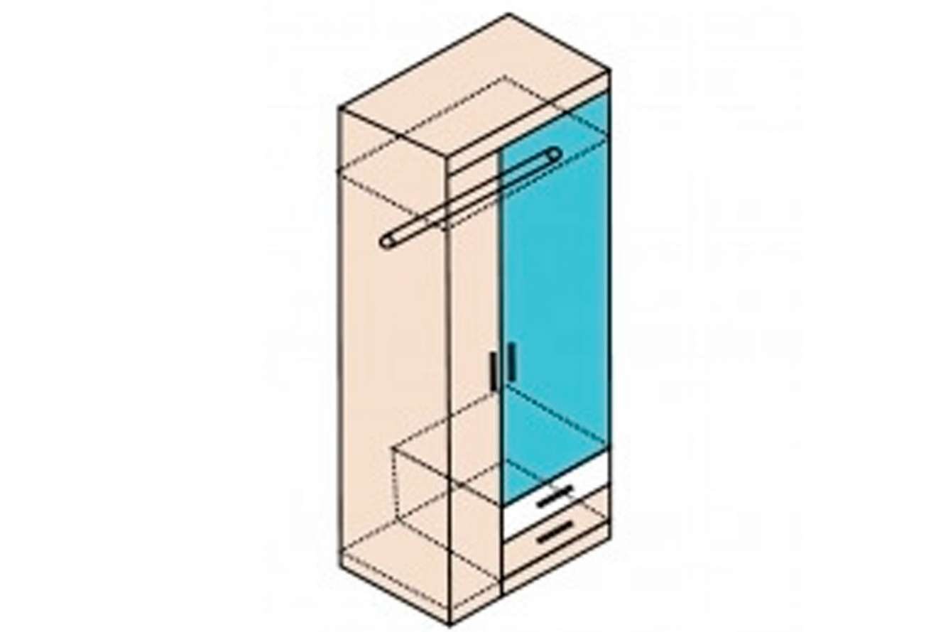 Ника Мод. Н10з Шкаф для одежды (собирается на обе стороны)