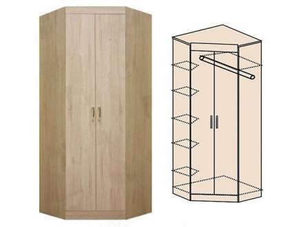 Ника Мод. Н5 Шкаф угловой без зеркала (боковые стороны одинаковые 360 мм), дуб