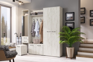 Италия Прихожая комплект 3 Дуб Крафт белый