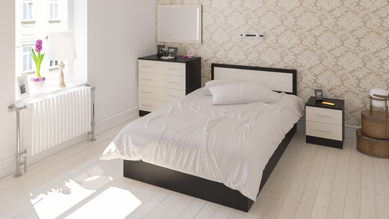 Фиеста Кровать 120 с настилом ЛДСП Венге/Дуб лоредо