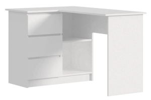 Аванта Стол угловой с 3-мя ящиками Белый шагрень