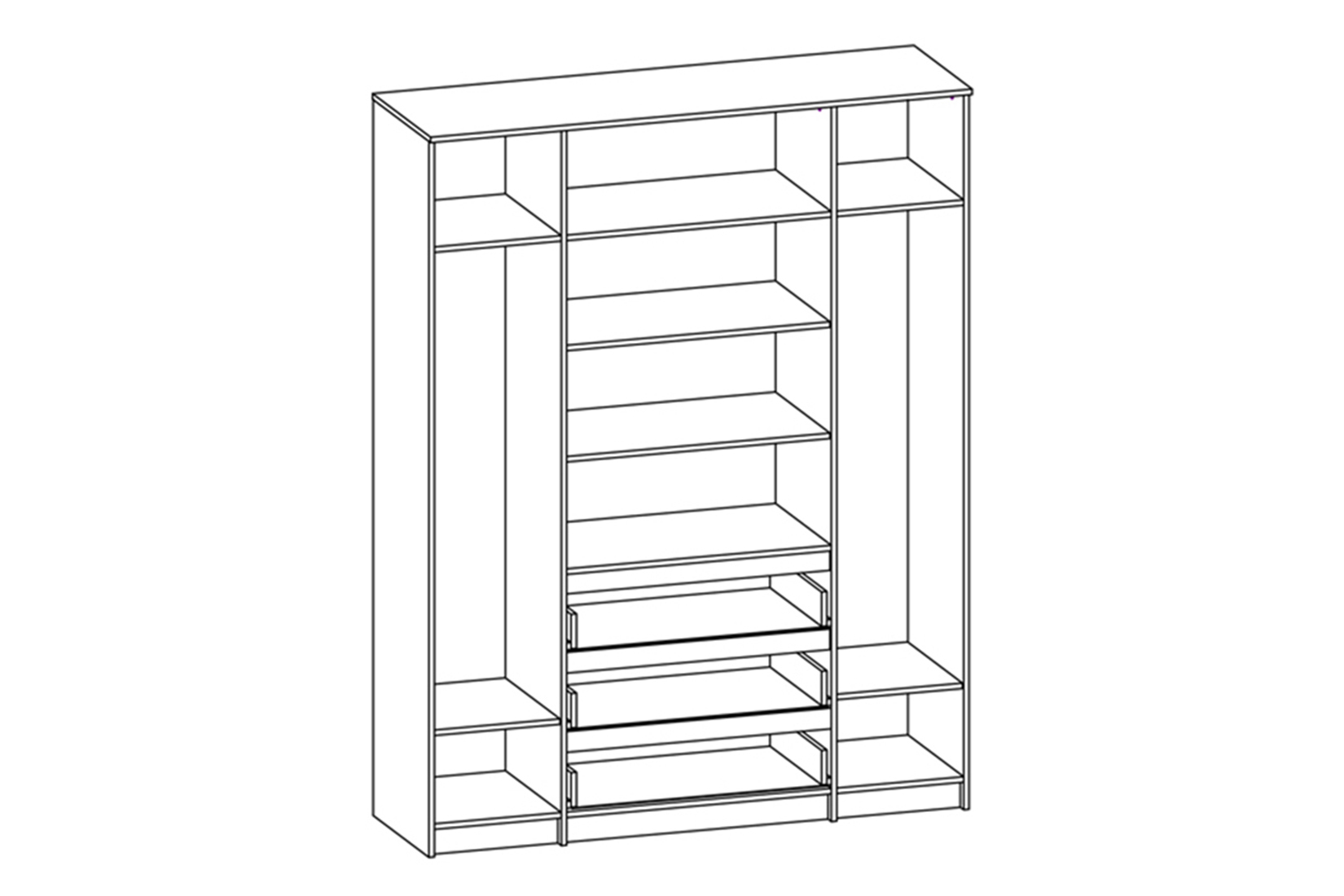 Аванта Шкаф 4-х дв. без зеркал Белый шагрень