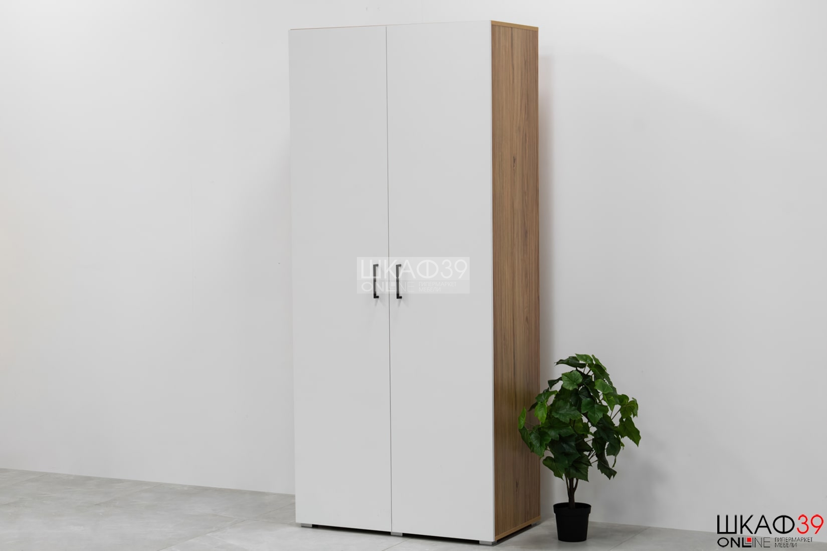 Лайт Шкаф 2-х створчатый 900 Белый/Дуб золотой