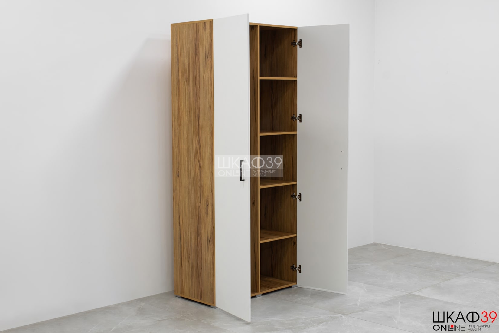 Лайт Шкаф 2-х створчатый 900 Белый/Дуб золотой