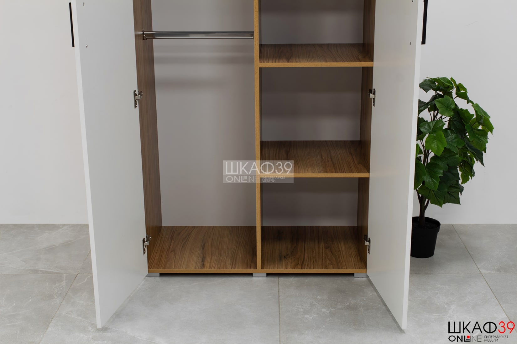 Лайт Шкаф 2-х створчатый 900 Белый/Дуб золотой