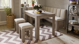 Модульный кухонный уголок «Ганновер» Дуб Сонома трюфель, Рогожка Capri Бежевая