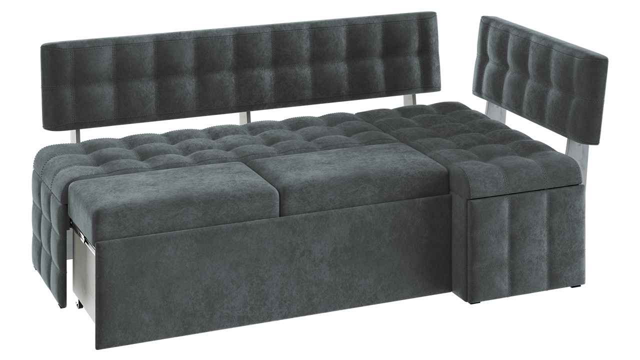 Скамья угловая со спальным местом «Манчестер» (Микровелюр Gretta Saphire)