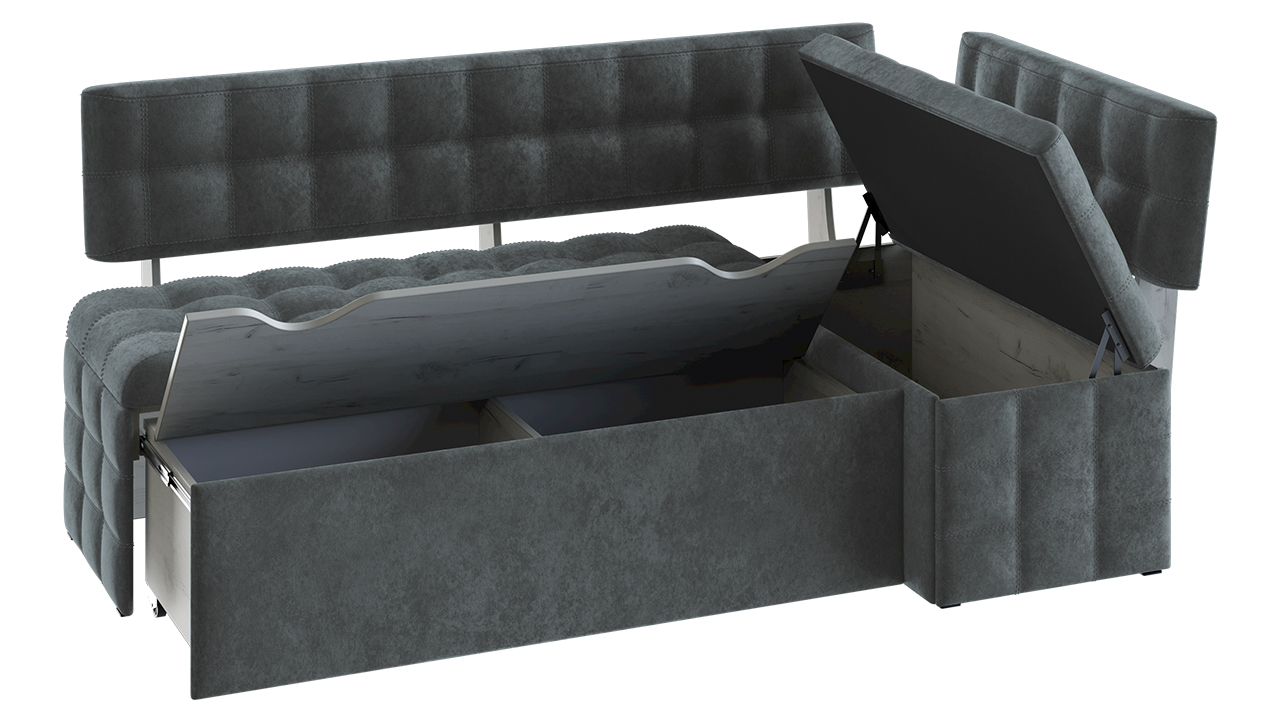 Скамья угловая со спальным местом «Манчестер» (Микровелюр Gretta Saphire)