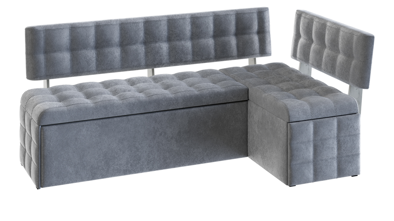 Скамья угловая со спальным местом «Манчестер» Микровелюр (Gretta Light grey)