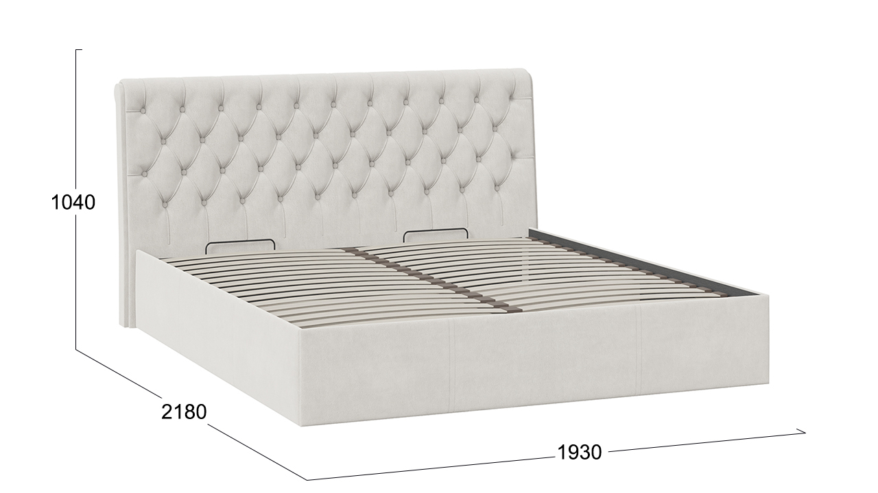 Кровать с ПМ «Скарлет» Тип 1 (с подъемным механизмом) без заглушины Велюр Бежевый
