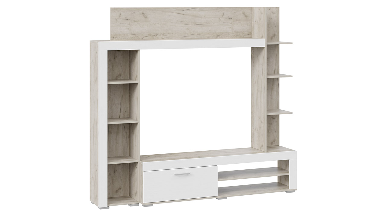 Аэлита Стенка Дуб крафт серый/Белый