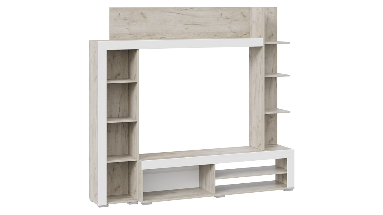 Аэлита Стенка Дуб крафт серый/Белый