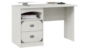 Калипсо Стол с ящиками Дуб крафт белый