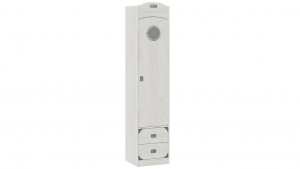 Калипсо Шкаф комбинированный для белья с иллюминатором Дуб крафт белый