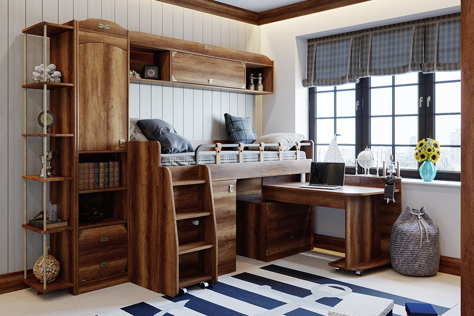 Навигатор спальня детская Дуб каньон