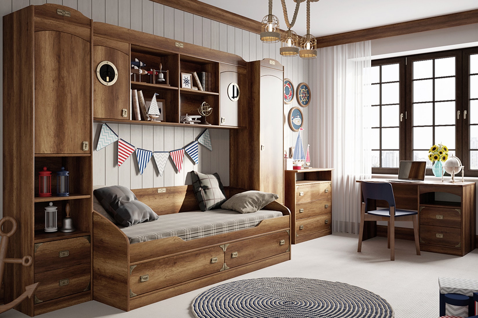 Навигатор спальня детская Дуб каньон