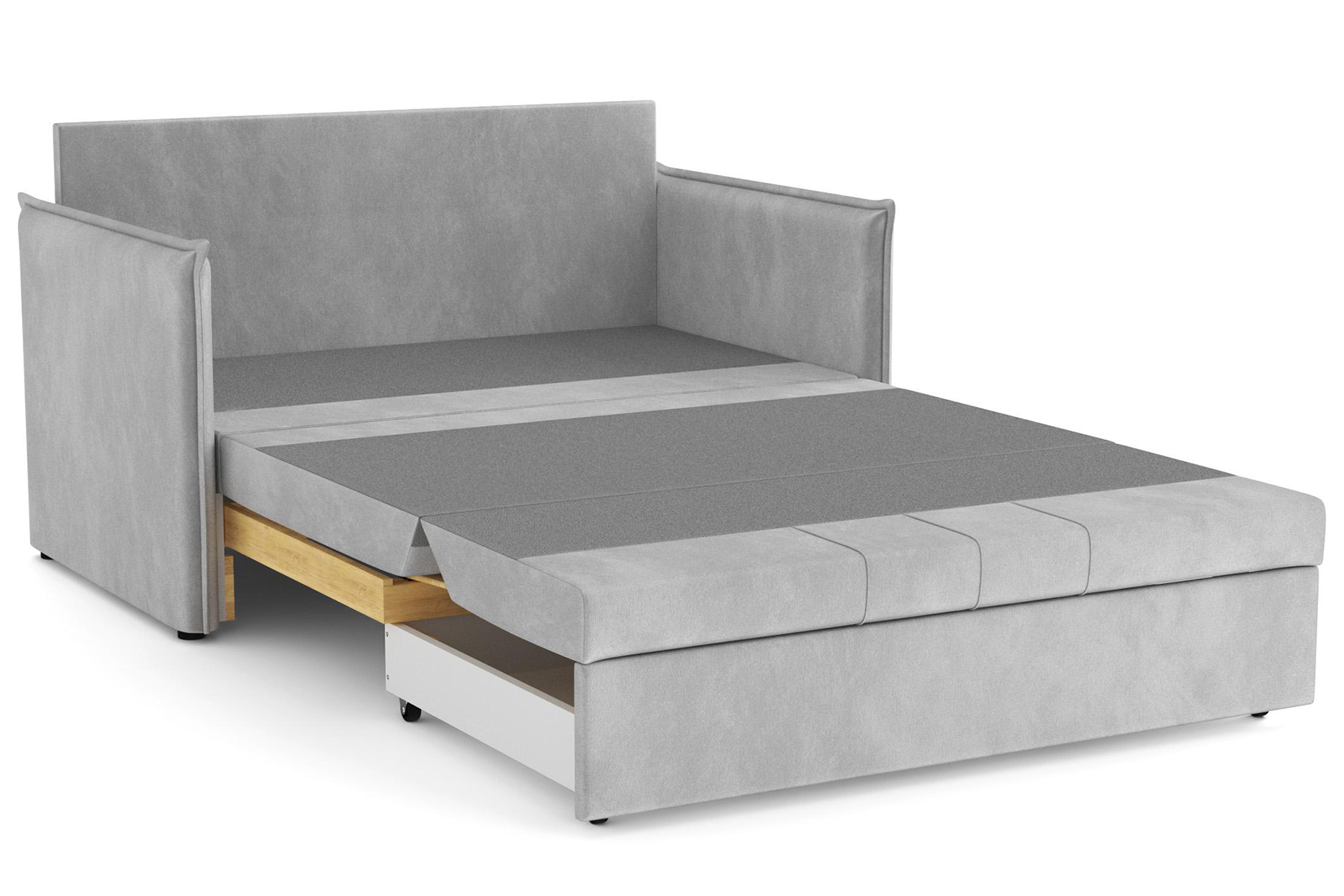 Дэнди Диван - кровать (велюр тенерифе грей / велюр тенерифе изумруд)