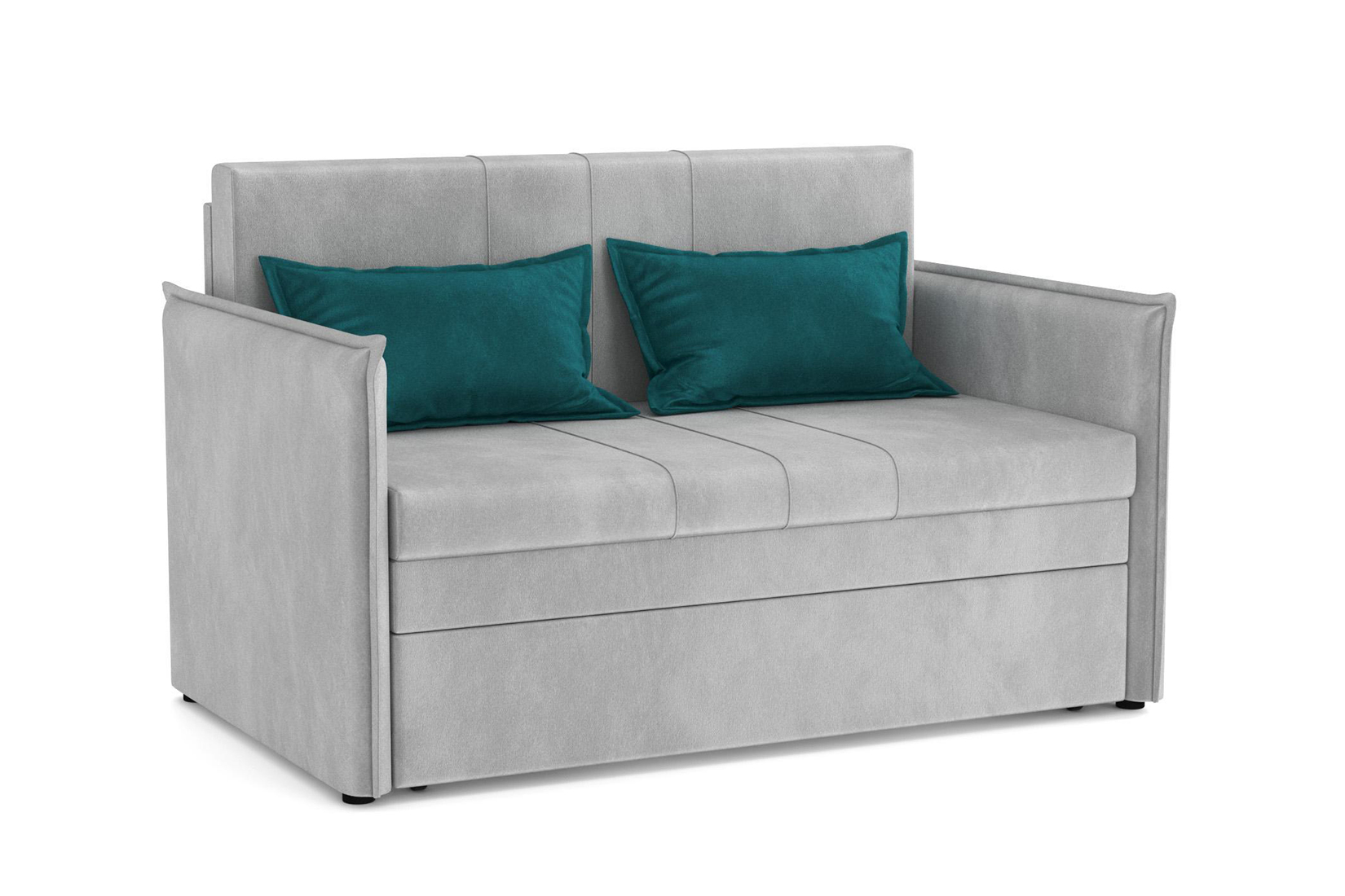Дэнди Диван - кровать (велюр тенерифе грей / велюр тенерифе изумруд)